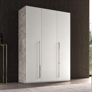 Modern Treviso Grey 3 Door Wardrobe
