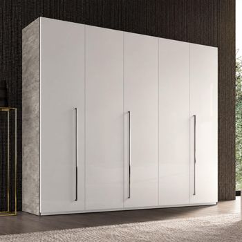 Modern Treviso Grey 5 Door Wardrobe