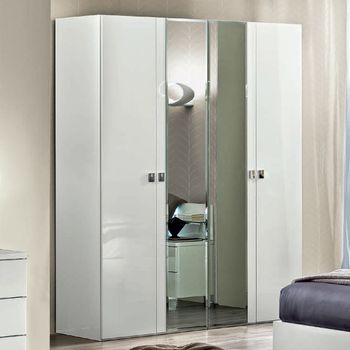 Onda Italian White 4 Door Wardrobe