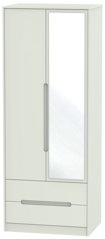 Monaco Cashmere Matt 2 Door 1 Mirror Combi Tall Wardrobe