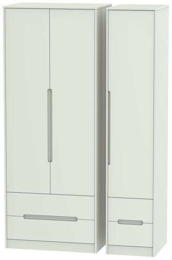Monaco Cashmere Matt 3 Door 4 Drawer Tall Triple Wardrobe