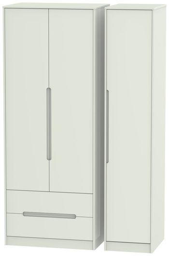 Monaco Cashmere Matt 3 Door LHF 2 Drawer Tall Triple Wardrobe