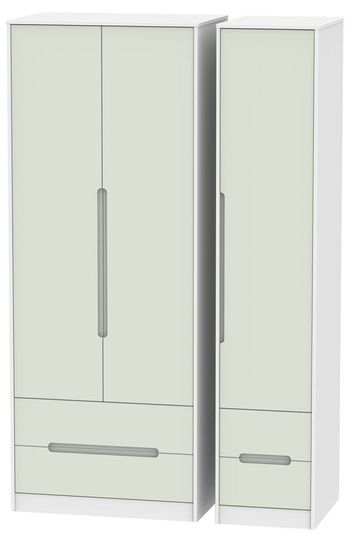 Monaco Cashmere and White 3 Door 4 Drawer Tall Triple Wardrobe