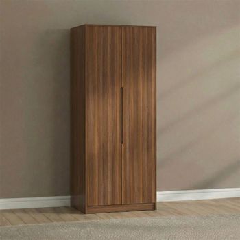 Monaco Noche Walnut 2 Door Plain Tall Wardrobe