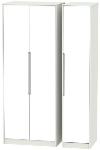 Monaco White and Cashmere 3 Door Tall Triple Wardrobe