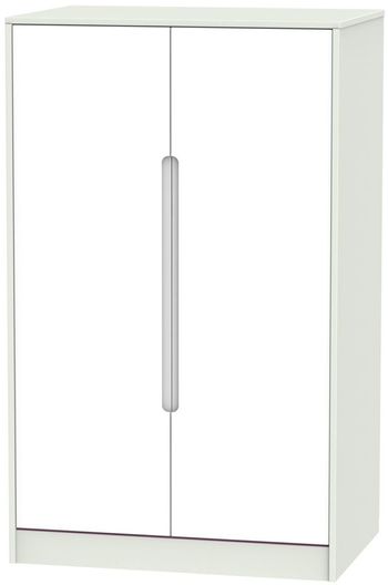 Monaco White and Cashmere 2 Door Midi Wardrobe