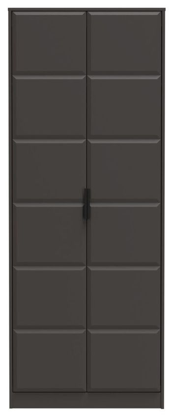 New York Graphite 2 Door Tall Plain Wardrobe