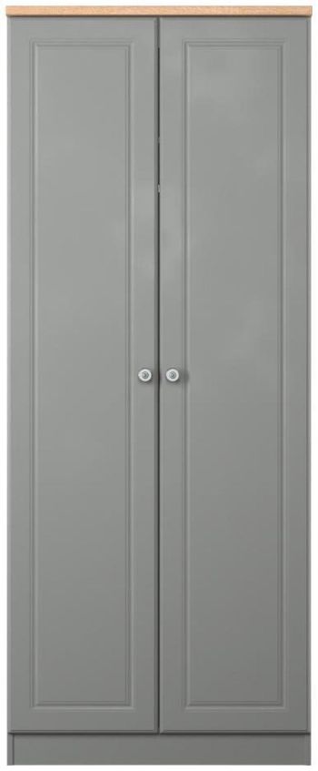 Norfolk Grey and Oak 2 Door Plain Wardrobe