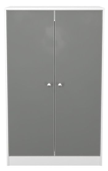 Padstow Grey and White 2 Door Midi Wardrobe