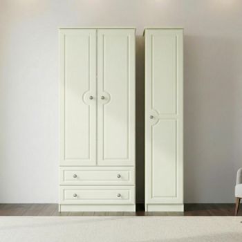 Pembroke Cream 3 Door LHF 2 Drawer Triple Wardrobe