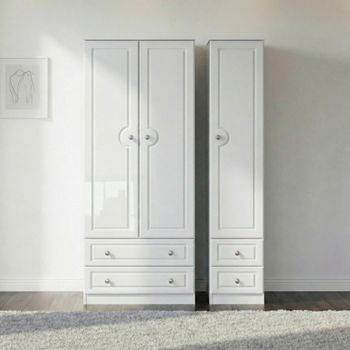 Pembroke White Gloss 3 Door 4 Drawer Triple Wardrobe