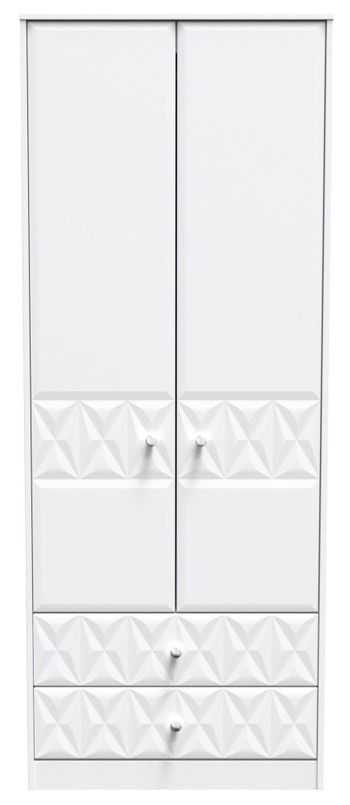 Pixel White 2 Door 2 Drawer Combi Wardrobe