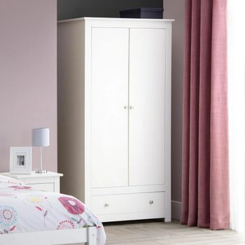 Radley Double White 2 Door 1 Drawer Wardrobe