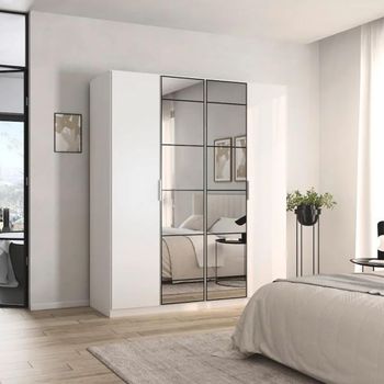 Acero Alpine White 181cm 4 Door Mirror Wardrobe