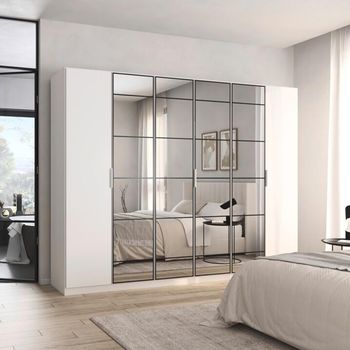 Acero Alpine White 271cm 6 Door Mirror Wardrobe