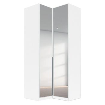 Alabama Alpine White Mirrored 100cm 2 Door Corner Wardrobe