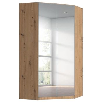 Alabama Mirrored Artisan Oak 117cm 2 Door Corner Wardrobe