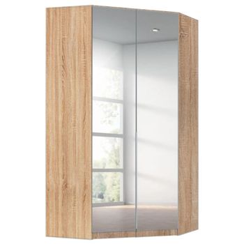Alabama Mirrored Sonoma Oak 117cm 2 Door Corner Wardrobe