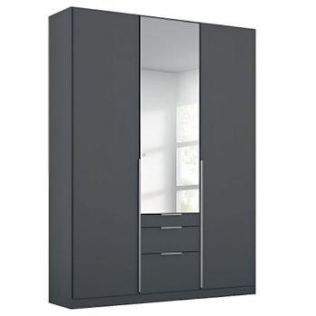 Alabama Metallic Dark Grey 136cm 3 Door Combi Wardrobe