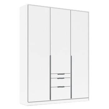 Alabama Alpine White 136cm 3 Door Drawer Wardrobe