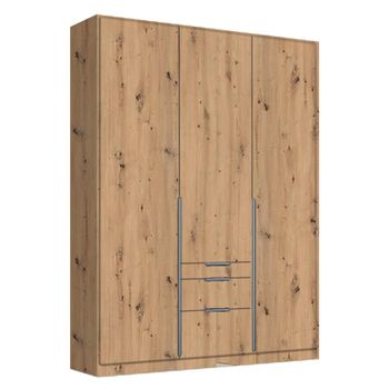 Alabama Artisan Oak 136cm 3 Door Drawer Wardrobe