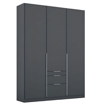 Alabama Metallic Dark Grey 136cm 3 Door Drawer Wardrobe