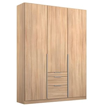 Alabama Sonoma Oak 136cm 3 Door Drawer Wardrobe