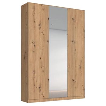 Alabama Artisan Oak 136cm 3 Door Mirror Wardrobe