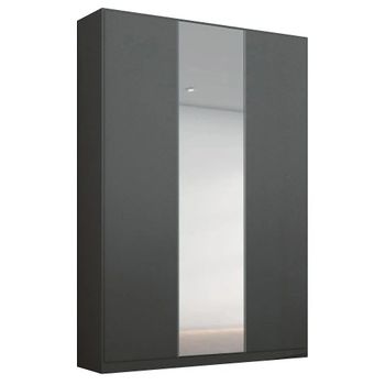 Alabama Metallic Dark Grey 136cm 3 Door Mirror Wardrobe