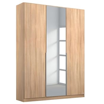 Alabama Sonoma Oak 136cm 3 Door Mirror Wardrobe