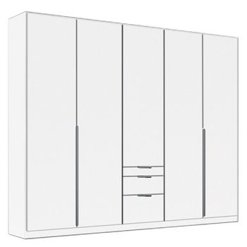 Alabama Alpine White 226cm 5 Door Drawer Wardrobe