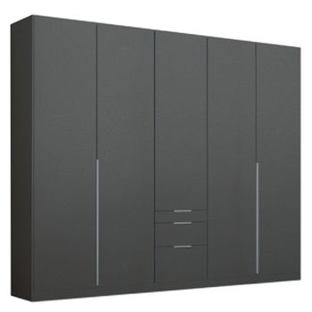 Alabama Metallic Dark Grey 226cm 5 Door Drawer Wardrobe