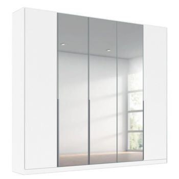 Alabama Alpine White 226cm 5 Door Mirror Wardrobe