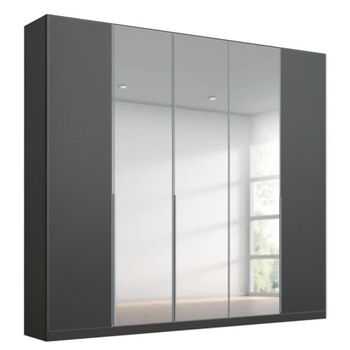 Alabama Metallic Dark Grey 226cm 5 Door Mirror Wardrobe