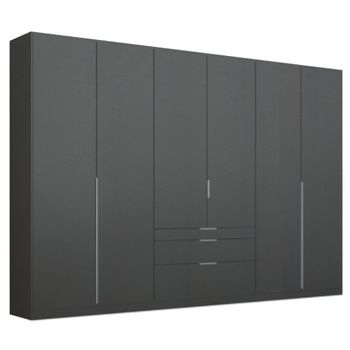 Alabama Metallic Dark Grey 271cm 6 Door Drawer Wardrobe