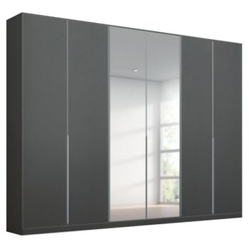 Alabama Metallic Dark Grey 271cm 6 Door Mirror Wardrobe