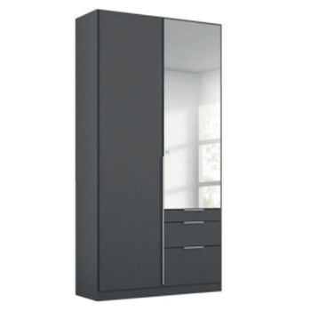 Alabama Metallic Dark Grey 91cm 2 Door Combi Wardrobe