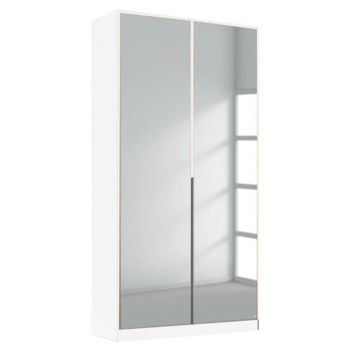 Alabama Alpine White Mirrored 91cm 2 Door Wardrobe