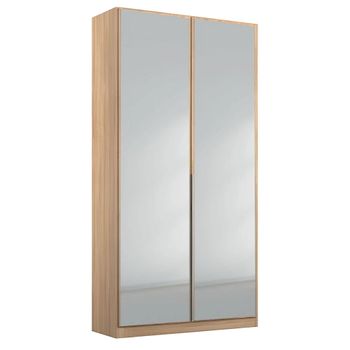 Alabama Mirrored Sonoma Oak 91cm 2 Door Wardrobe