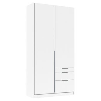 Alabama Alpine White 91cm 2 Door 3 Drawer Wardrobe