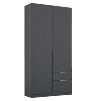 Alabama Metallic Dark Grey 91cm 2 Door 3 Drawer Wardrobe