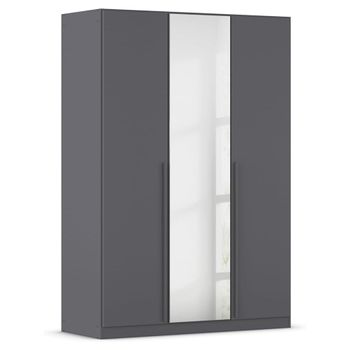 Alba Metallic Grey 136cm 3 Door Mirror Wardrobe