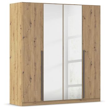 Alba Artisan Oak 181cm 4 Door Mirror Wardrobe