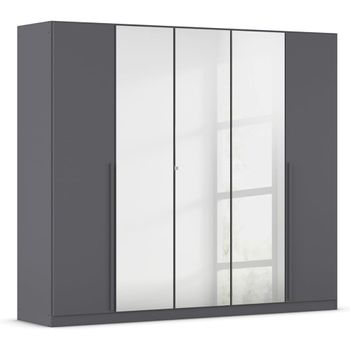 Alba Metallic Grey 226cm 5 Door Mirror Wardrobe