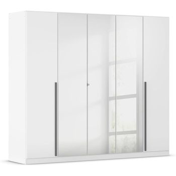 Alba White Gloss 226cm 5 Door Mirror Wardrobe