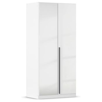Alba White Gloss 91cm 2 Door Mirror Wardrobe