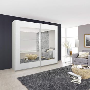 Alegro Alpine White 181cm 2 Door with Mirror Sliding Wardrobe