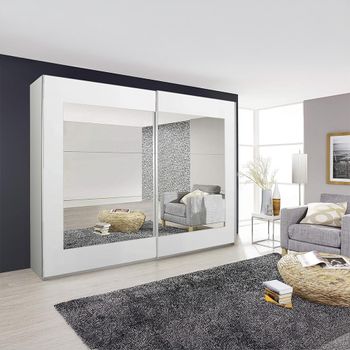 Alegro Alpine White 226cm 2 Door with Mirror Sliding Wardrobe