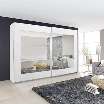 Alegro Alpine White 271cm 2 Door with Mirror Sliding Wardrobe
