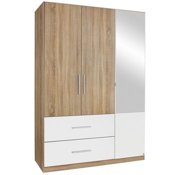 Alvor Sonoma Oak and Alpine White 136cm 3 Door Combi Wardrobe